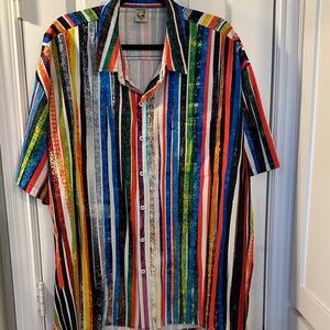 Multicolor Striped Men's Shirt 2XL